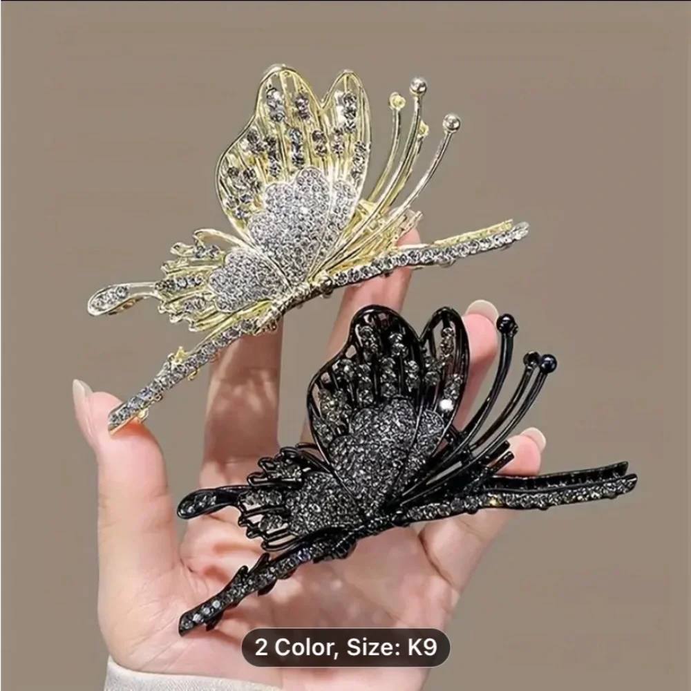 Rhinestone Black Butterfly Hair Claw Hair Accessory